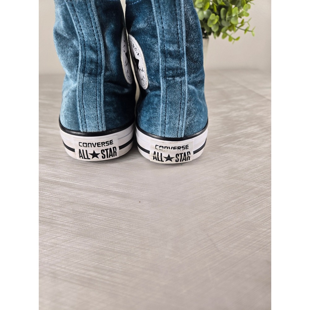 Converse Chuck Taylor All Star Blue Velvet High Top Sneakers 557928F Womens 8 - Picture 3 of 10